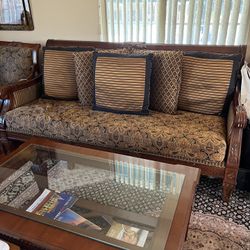 Couch And Coffee Table Real Wood Custom Made