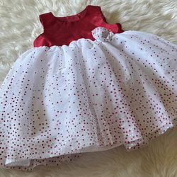 Holiday Edition Red & White Formal Dress w/ Bloomers *6-9 Months