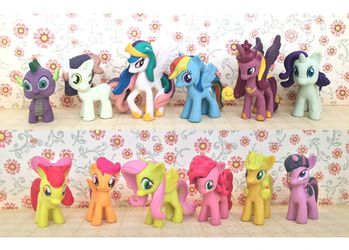 12 pcs my litttle pony mini figures toy cake toppers cupcake toppers birthday party Christmas gift
