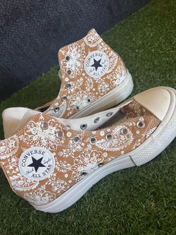Converse Women's Fall Florals Platform Chuck Taylor All Star High Top Canvas Shoes Size 8.5