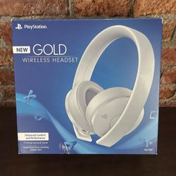 PlayStation Gold wireless headset. White  Barely used