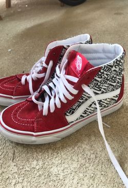 Red high top vans 6.5 in men’s 30 dollars