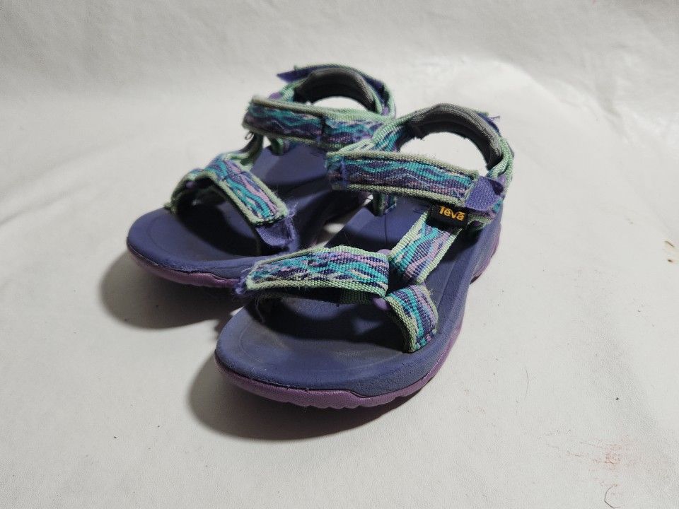 Teva Hurricane XLT 2 Sandals Toddler Sz 7 Girls Purple Teal Hook Loop Hiking