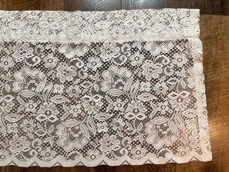 Vintage White Floral Lace Fabric valance