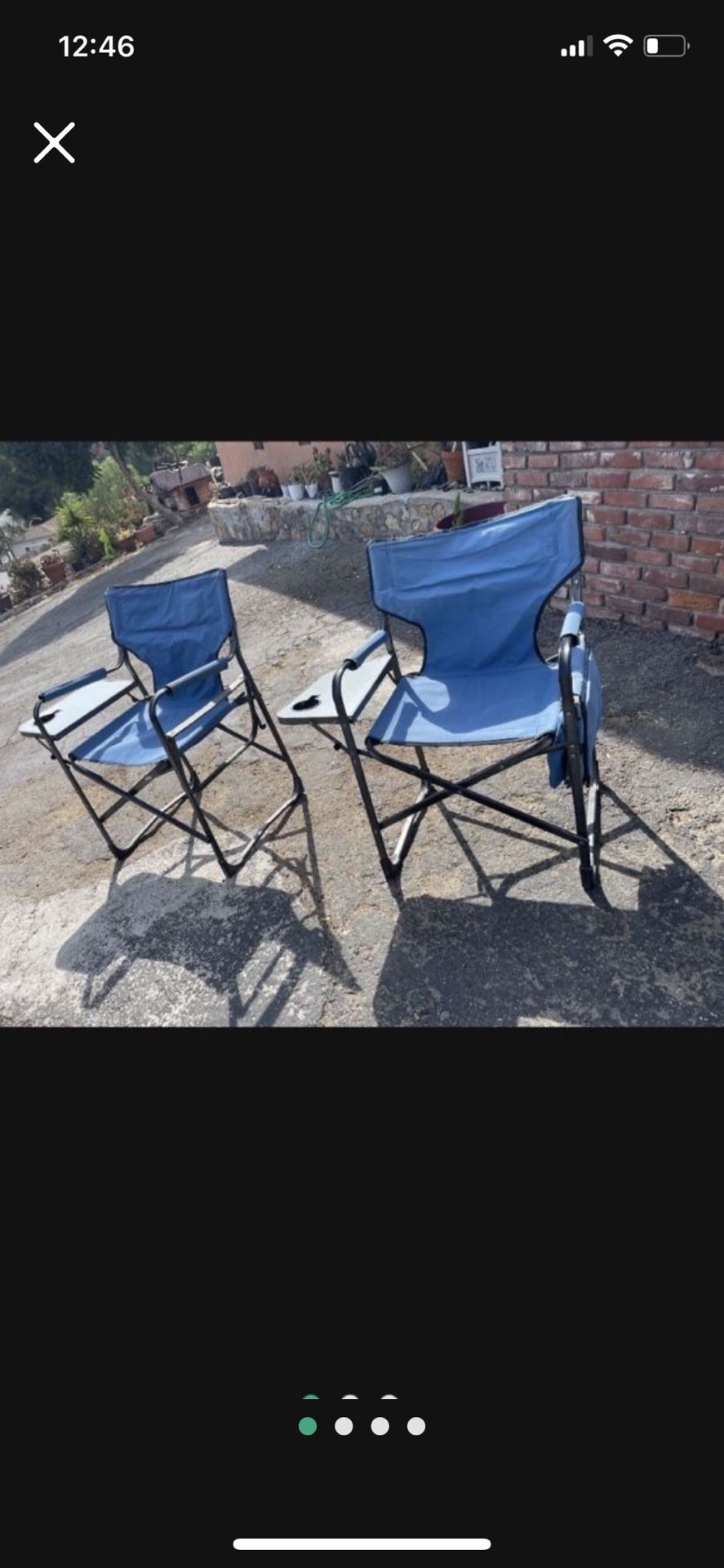Two Camping Chairs With Side Table