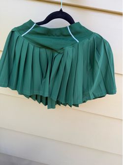Athletic Pleated Tennis Skirt - Dark Green (Size S/M)