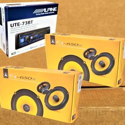 Alpine Single Din Stereo Bluetooth USB Aux Am Fm JL Audio 6 1/2" Coaxial Speaker 450 Watt Package 🚨 Payment Options Available 🚨 No Credit Needed 🚨