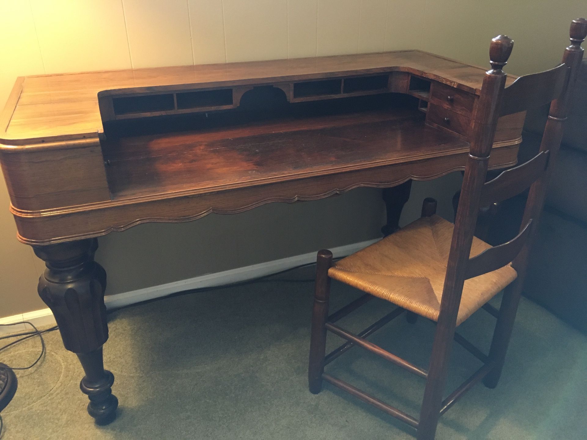 Antique wooden secretary desk