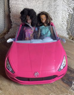 Barbie Bundle - Pink Convertible Car and 2 Dolls