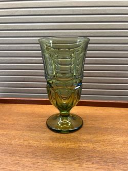 Vintage Fostoria ARGUS Green Iced Tea Glasses Set of 4- Mid Century Avocado Green Drinking Glasses - Excellent Condition