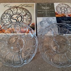 Two 9" Round Divided Serving Platters