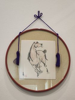 Horse Asian Japanese Painting Shikishi Art By Hideki Sakaguchi