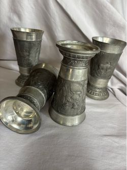 Vintage German Pewter Goblets