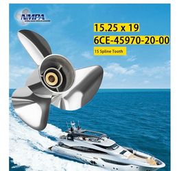 Upgrade Stainless Steel Outboard 3 Blades Propeller Semi Cleaver Compatible With Yamaha Engines 150-300HP M/T Series, 4-3/4" Gearcase 15 Spline Tooth,