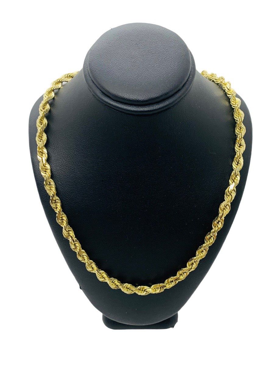 14K Yellow Gold Rope Chain 62.1 Grams / 23" Length / 4.6 mm Width