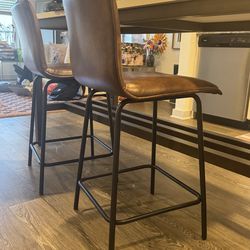 24” full back barstool chairs set