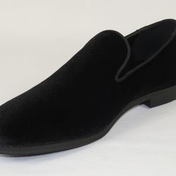 Men’s Santino Luciano Black Velvet Dress Shoes Size 11