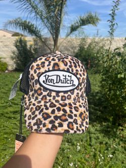 Von Dutch Leopard print Trucker hat