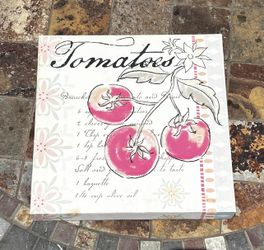 “Tomatoes” Kitchen Canvas Wall Art — Bruschetta Recipe Print