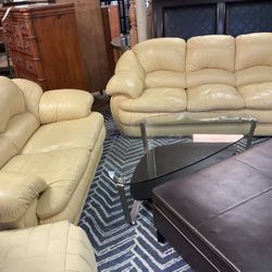 Leather Couch And Love Seat