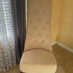 Light Beige High Back Dining Chair 