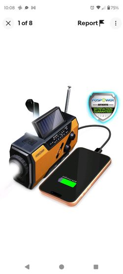 Emergency Solar Hand Crank Weather Radio 2000mAh Power Bank Charger Flash Light