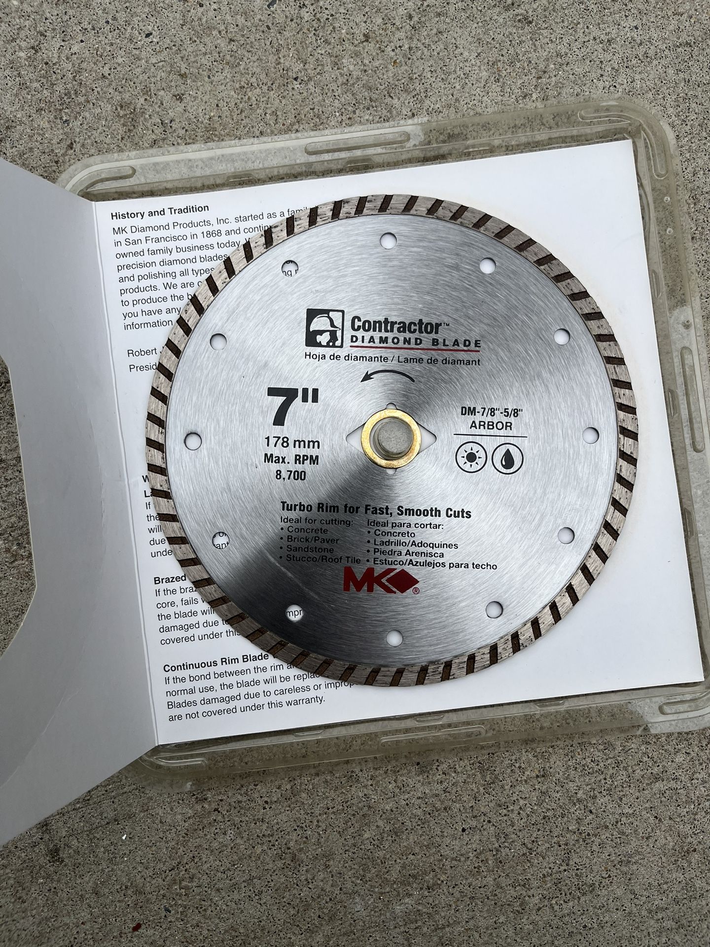 MK Diamond Circular Saw Blade 7 Inch