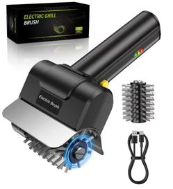 Electric Grill Brush, Rechargeable Electric Grill Cleaner 1500 RPM, 100-Min Runtime