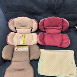 3 reversible car seat inserts & pampers changing pad