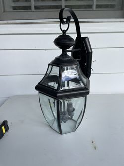 one outdoor lantern