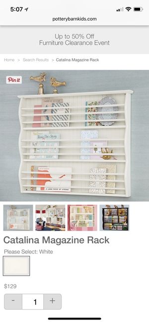 Pottery Barn Kids White Book Display Catalina Magazine Rack For