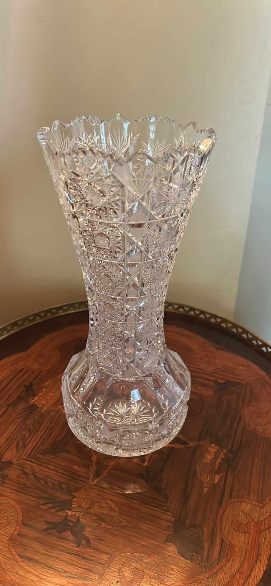 Stunning European Hand Cut Vase