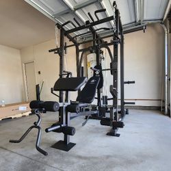 | Smith Machine 1001 | Squat Rack | 230lbs Bumper Weight Plates | Multi-Use Adj Bench | Barbell | Gym Equipment | Fitness | Excercise | FREE DELIVERY 