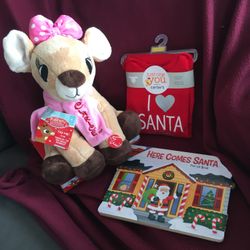 Brand New Christmas Package , Musical Plush ~ Carter’s Long Sleeve ~Santa PopUp Book !!
