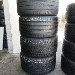 4 Used 315/30/22 They Are All Pirelli 90%of Tread Or Life