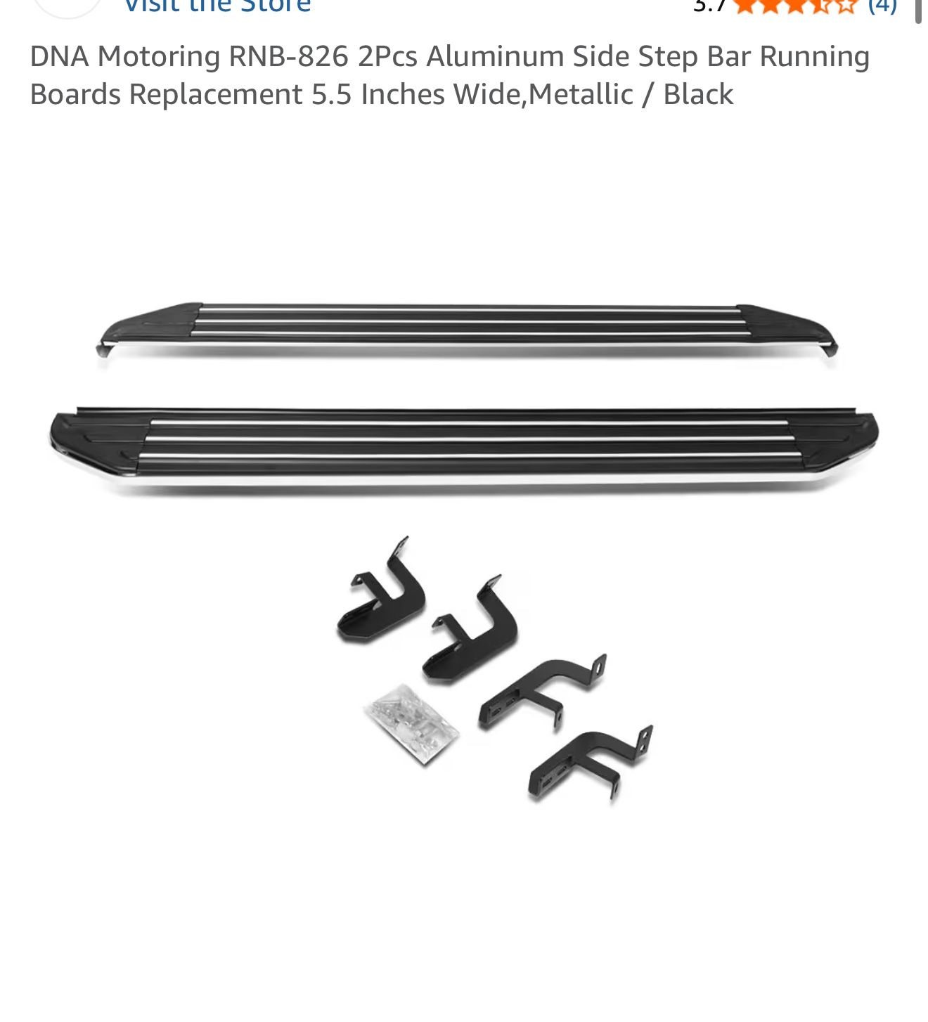 New in box DNA Motoring RNB-826 2Pcs Aluminum Side Step Bar Running Boards Replacement 5.5 Inches Wide,Metallic / Black, 73 inch long