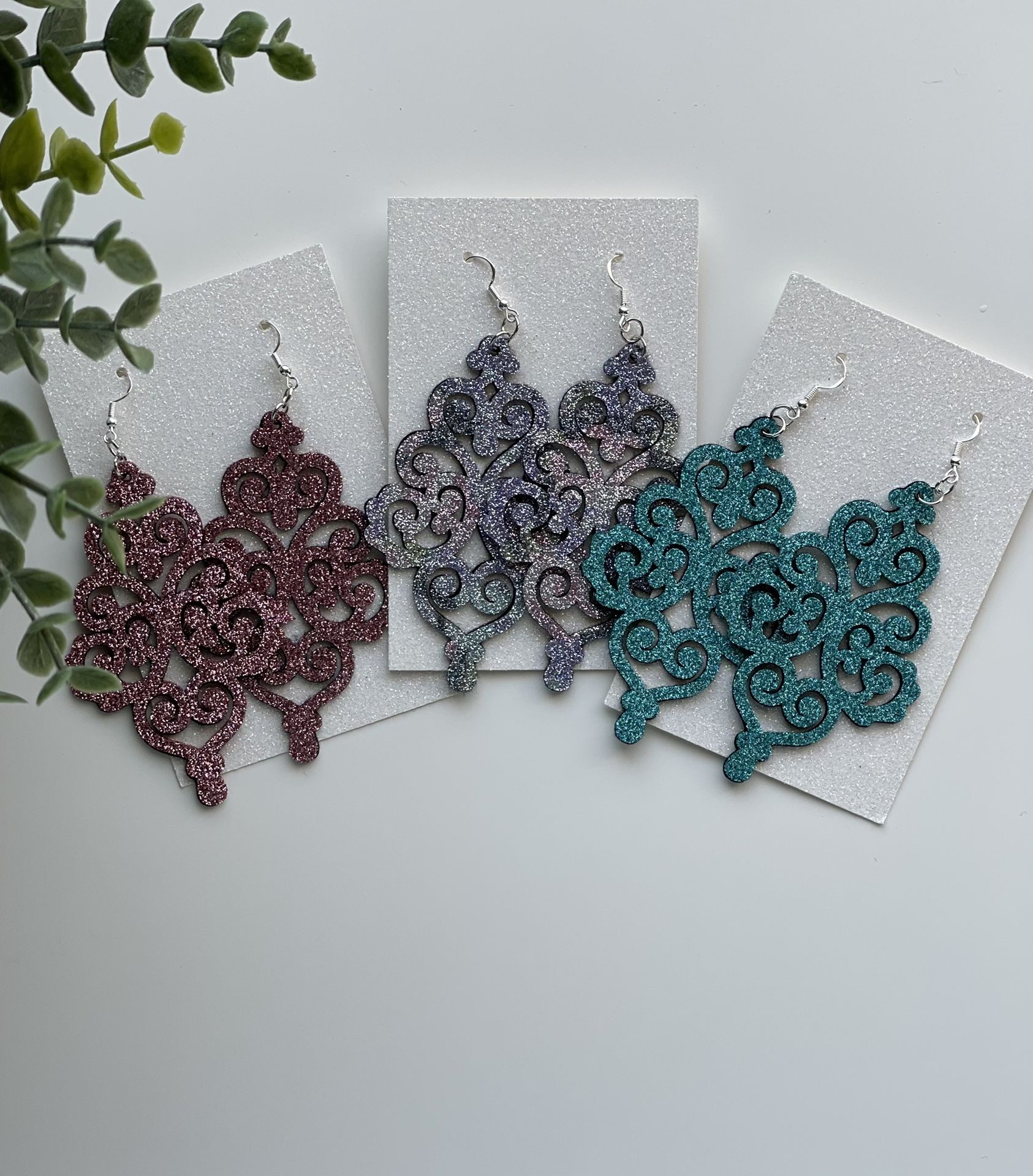 Faux Leather Earrings Set Of THREE
