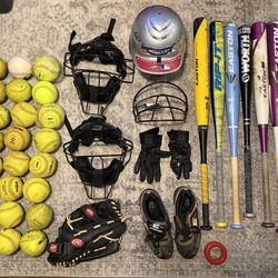 Lot of Softball Gear