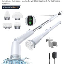 LABIGO Electric Spin Scrubber LA2 Pro, Shower Cleaning Brush with Display and 4 Replaceable Brush Heads,2 Adjustable speeds, 3 Adjustable Extension Ha