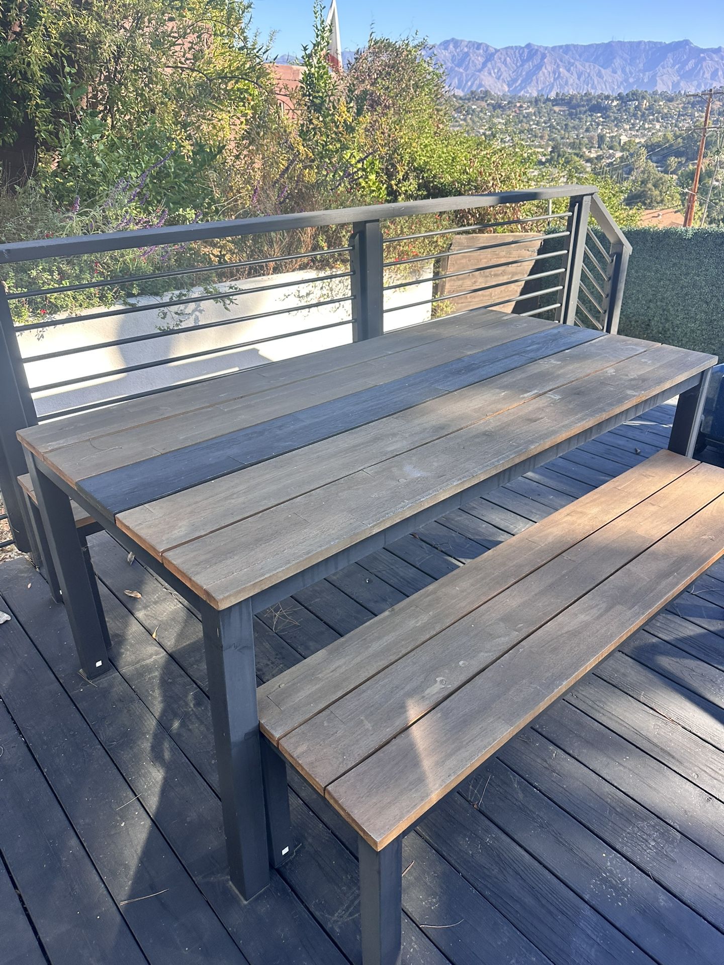 Wood Patio Dining Table And Bench