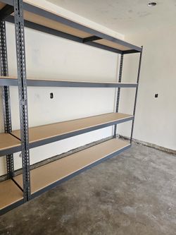 Garage Storage Shed Office Boltless Shelving Racks 96 in W x 18 in D Shelves Stronger Than Homedepot Lowes And Costco Delivery Available