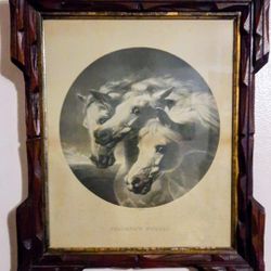 "Pharaoh's horse's" Antique 1888 Fredrick Herring Print beautiful antique frame