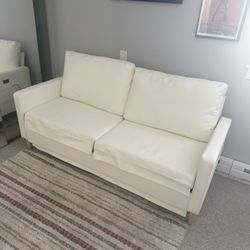 Gorgeous, White, Faux Leather Sofa—priced To Sell