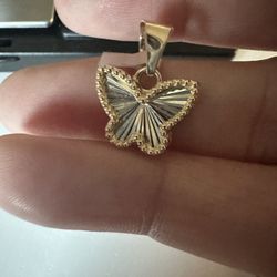 14kt Yellow Gold Butterfly Pendant 