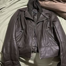 Guess Brown Leather Jacket 