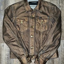 J Lindeberg Brown Denim Jacket Size Medium