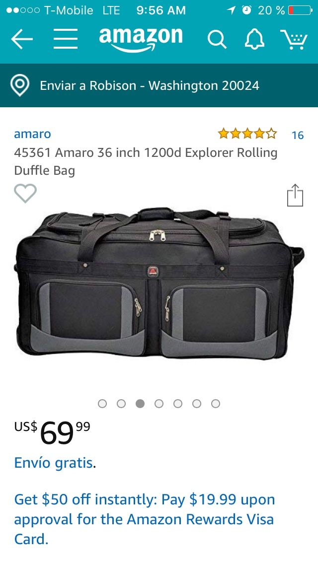 AMARO 36 inch explorer rolling bag $20 Obo. Good conditions
