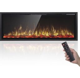 60" Electric Fireplace Remote Control/Timer, 750/1500w 