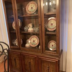 China Cabinet With Dishes  Included 