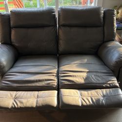 Leather Loveseat Recliner 